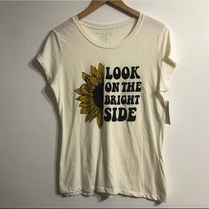 Shirt sun flowers Look On The Bright Side graphic for women beige.XXL